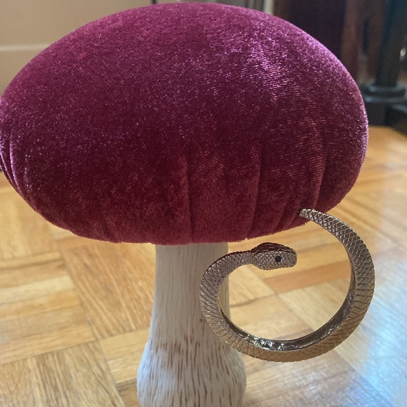 Chunky large Spiral Snake Hoop Earrings, silver tone - Picture 5 of 13